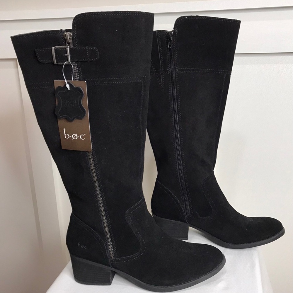 Born b.o.c. Fannar Black Suede Knee High women’s Boots, size 10 BRAND NEW w TAGS
